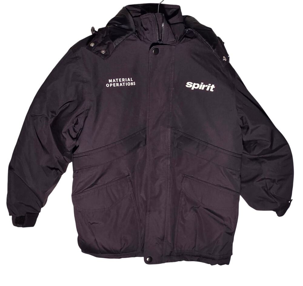 Warm & Stylish Spirit Airlines Black Winter Jacket - Size Sm
